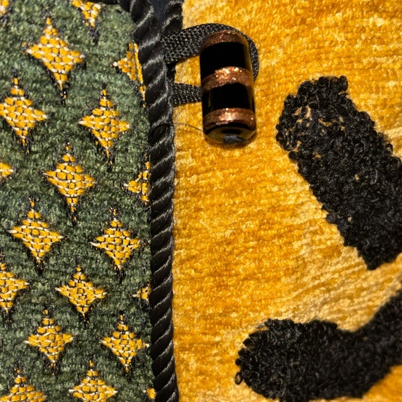 Indigo Green and Yellow Textured Fabric - Picture 9 of 11